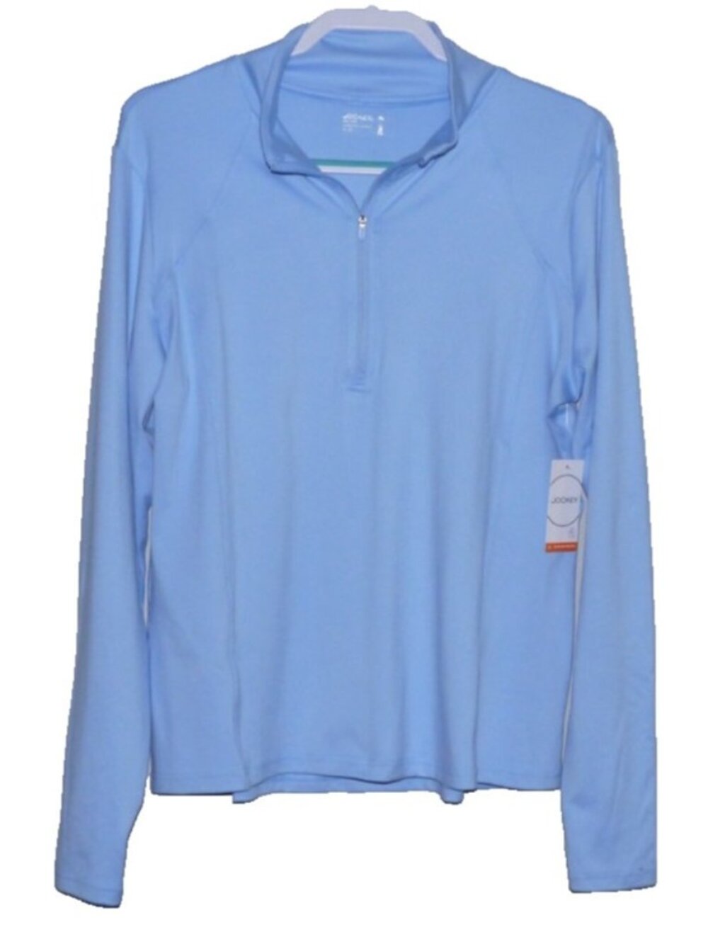 Jockey moisture wicking light blue pullover shirt with thumb holes Womens XL New